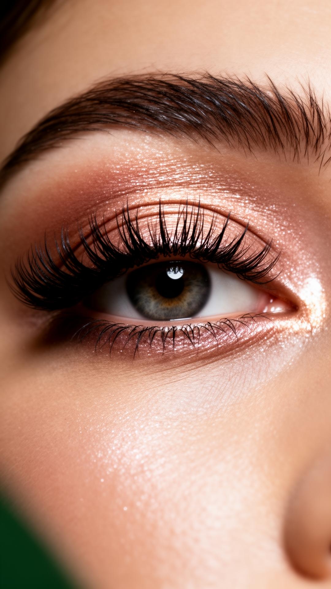 Close up of long classic lash extensions